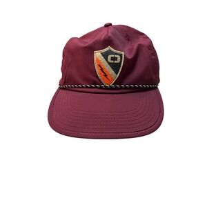 Ogio Mens Burgundy Rope Snapback Hat Shield Logo Performance Golf Cap Maroon